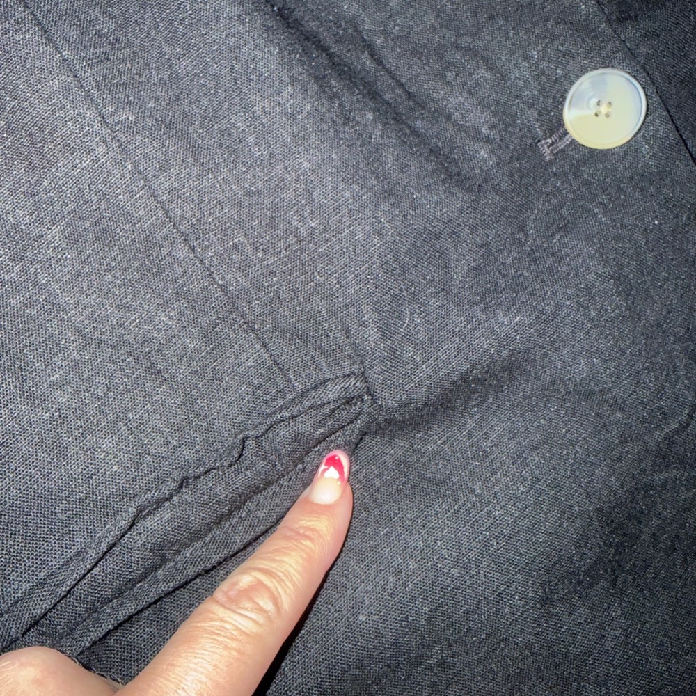 Linen blend plus size black blazer - Picture 5 of 8